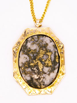 10K Gold Quartz Specimen Pendant