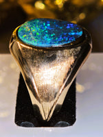14K Natural Australian Boulder Opal Ring