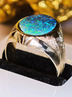 14K Natural Australian Boulder Opal Ring