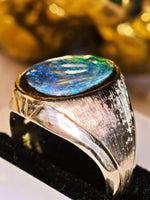 14K Natural Australian Boulder Opal Ring