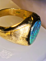 14K Natural Australian Boulder Opal Ring