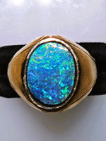 14K Natural Australian Boulder Opal Ring