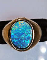 14K Natural Australian Boulder Opal Ring
