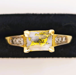 9ct Gold Quartz & Diamond Ring 16to1 Mine