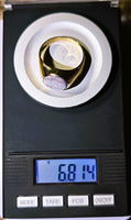 10K Natural Australian 4.20ct BLACK Opal Signet Ring