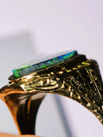 Antique Victorian 10K Australian BLACK Opal Ring