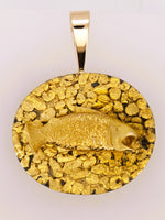 22K Rare Kurt Wayne Alaskan Nugget Fish Pendant