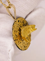 22K Rare Kurt Wayne Alaskan Nugget Fish Pendant