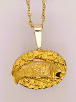 22K Alaskan Nugget Salmon Fish Pendant