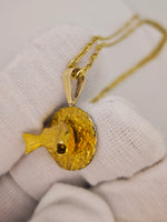 22K Alaskan Nugget Salmon Fish Pendant