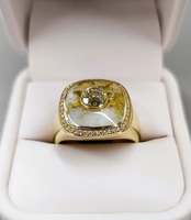 14K KABANA 20.5 Grams Gold Quartz & 1.20ct VVS Diamond Ring