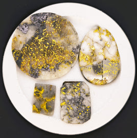 4 x Nevada Gold Quartz Cabochon Parcel - 57.54cts