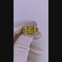 14K Gold in Quartz 16to1 mine Ring - 17.16 Grams