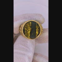 10K 11.20ct Black Gold in Quartz Ring