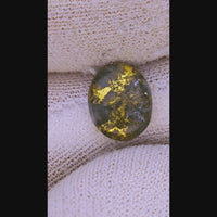 2.46ct Oval Black Gold in Quartz Cabochon
