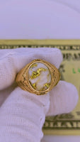 10K Gold in Quartz Signet Ring 16to1 Mine