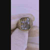 Antique 10K White Gold Colorado Gold Quartz Ring