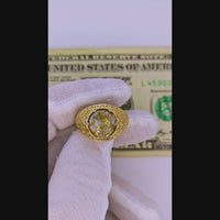 14K Gold in Quartz Filigree Ring - Milor Italy