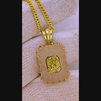 14K Rose & Gold Quartz Pendant