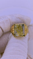10K 16:1 Gold in Quartz Signet Ring