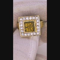 9ct Black Gold Quartz & Diamond Accent Ring