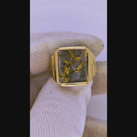 10K Nevada Gold Quartz Signet Ring