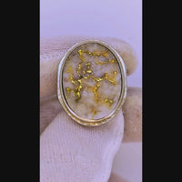 10K White Gold Quartz Signet Ring