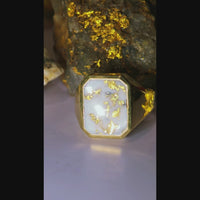 14K 16to1 Gold in Quartz Signet Ring