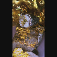 10K Two-Tone Yellow & White Gold, 16to1 mine Gold in Quartz Ring