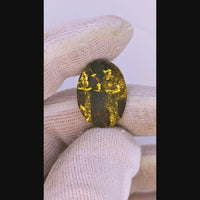 8.67ct Black Oval Gold Quartz Cabochon GRAIL