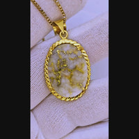 18K 16:1 mine Gold Quartz Pendant