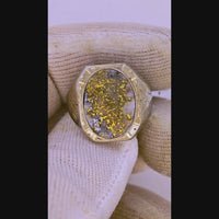 Antique 14K White Gold Quartz Signet Ring