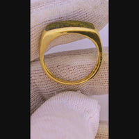 14K Vintage Black Gold Quartz Ring