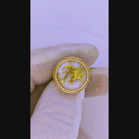 9ct 16to1 Mine Round Gold Quartz Ring GEM-Grade