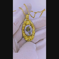 Alaskan 22K Gold Nugget Gold Quartz Pendant