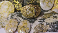 14K Gold in Quartz Filigree Ring - Milor Italy