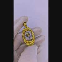 Alaskan 22K Gold Nugget Gold Quartz Pendant