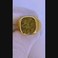 14K Gold Quartz Signet Ring