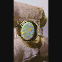 14K Vintage 3.95ct Solid Australian Opal Ring