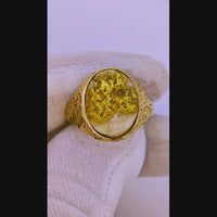 Antique 1977 16to1 mine Gold Quartz Signet Ring