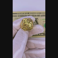 22K Gold in Quartz Ring - 16to1 Mine - STUNNER