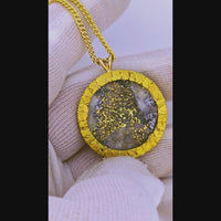 22K Alaskan Gold Quartz Nugget Pendant