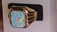 Vintage 10K Australian Boulder Opal Ring