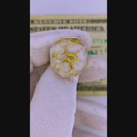 20.93ct 16to1 mine Octagon Gold Quartz Signet Ring