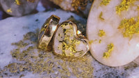 16K Heart Gold Quartz Earrings 16:1 Mine