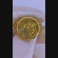 10K GRAIL 14.26ct Round Gold Quartz Ring
