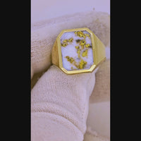 14K 16to1 Gold in Quartz Signet Ring