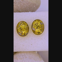 14K Oval Gold Quartz Earrings 16:1 Mine