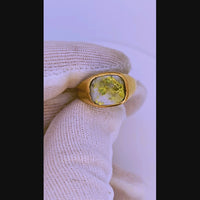 18K 16to1 mine Gold Quartz Signet Ring