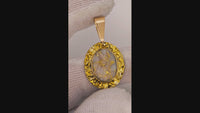 Vintage 22K Gold Nugget Gold Quartz Pendant